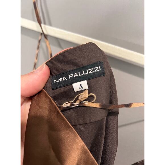 Mia Paluzzi Maxi Dress Leopard Print Sz 4 Y2K 2000s Formal Party Cocktail - Picture 3 of 15